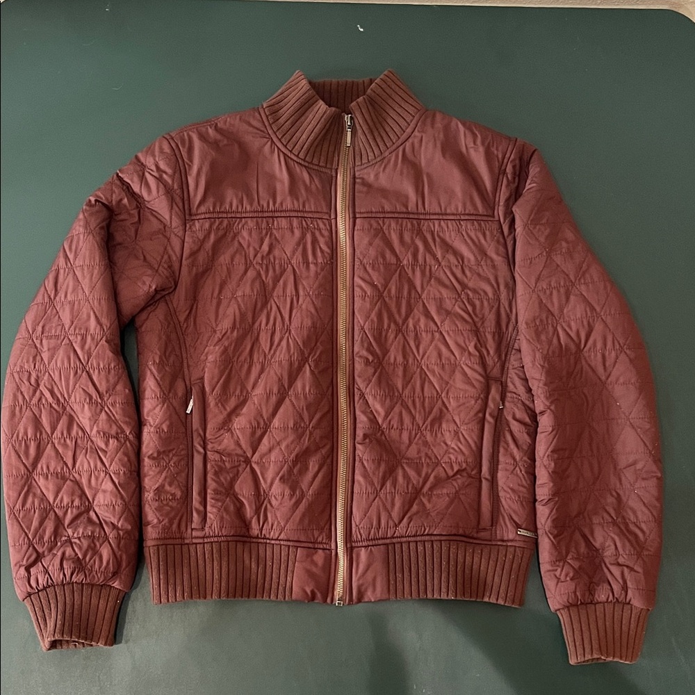Women’s Prana Maroon Quilted Bomber Jacket size small